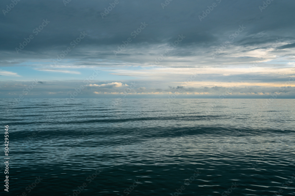 Obraz premium View of the Black Sea on the Sochi coast on a sunny day, Sochi, Krasnodar territory, Russia