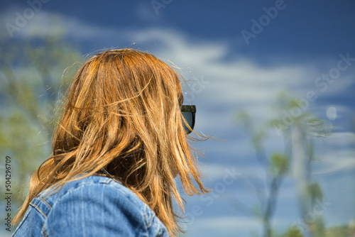 Woman enjoying beautiful sunny day