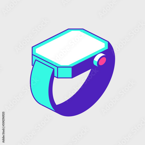 Smart watch isometric vector icon illustration