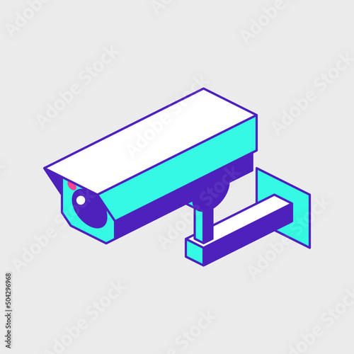 Surveillance camera cctv isometric vector icon illustration
