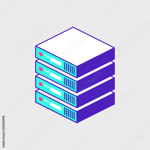 Data server isometric vector icon illustration