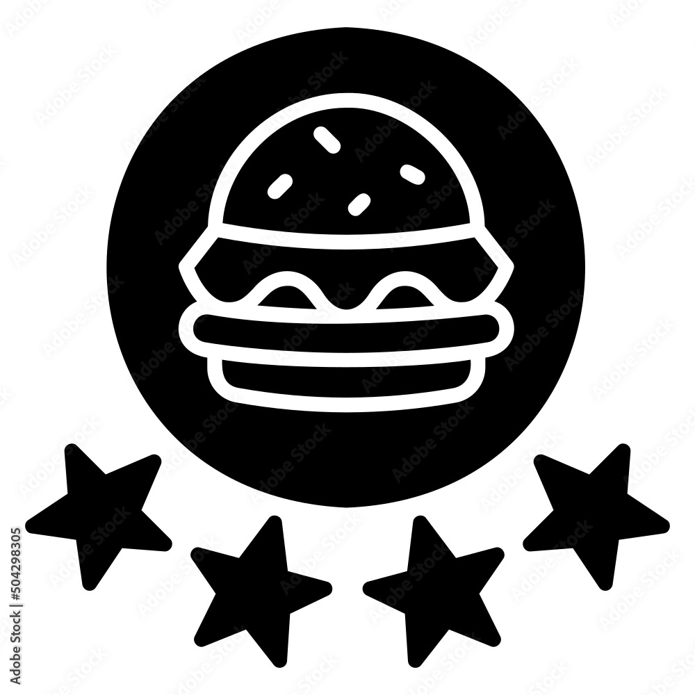 Rating food feedback review glyph icon. Can be used for digital product, presentation, print design and more. Rating food feedback review glyph icon. Can be used for digital product, presentation, print design and more.