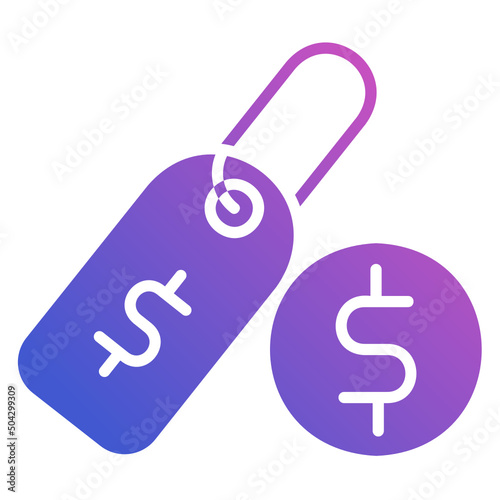 Tag price dollar flat gradient icon. Can be used for digital product, presentation, print design and more.