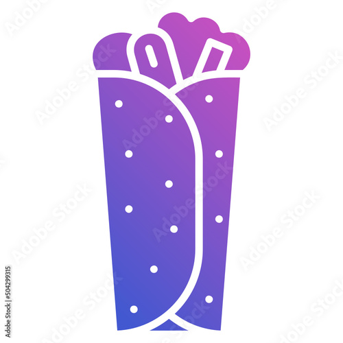 Kebab flat gradient icon. Can be used for digital product, presentation, print design and more.