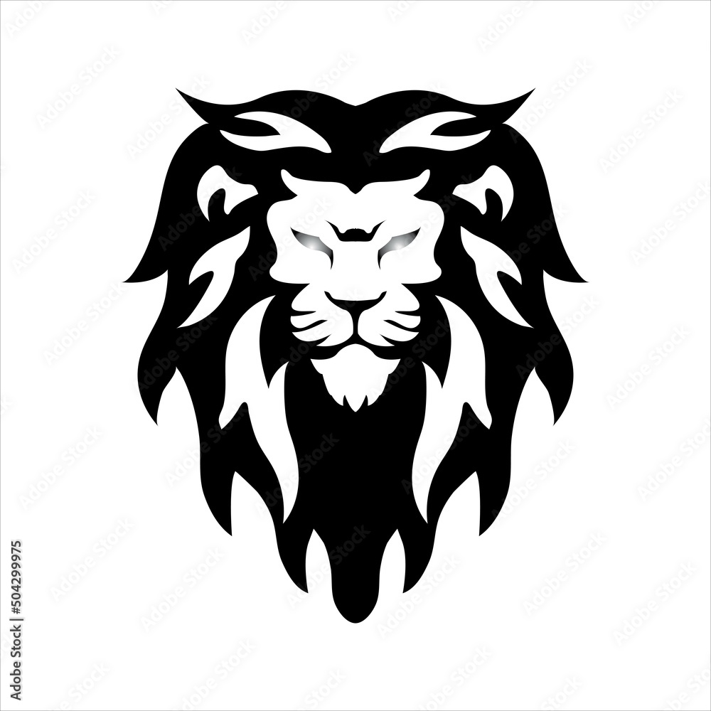 Lion head logo icon design illustration