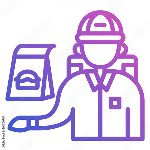 Delivery courier food line gradient icon. Can be used for digital product, presentation, print design and more.