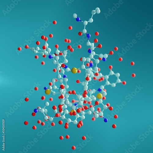 Vancomycin Zn(II) complex structure. 3d cpk style based on protein data bank photo