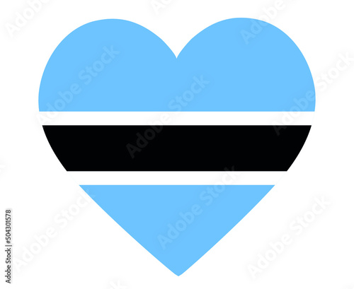 Botswana Flag National Africa Emblem Heart Icon Vector Illustration Abstract Design Element