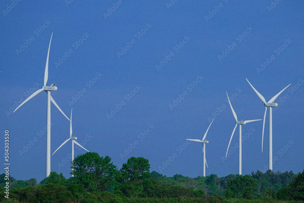 Wind Turbines Catch an Early Morning Breeze Near Nanticoke, Ontario Wind Turbines Catch an Early Morning Breeze Near Nanticoke, Ontario