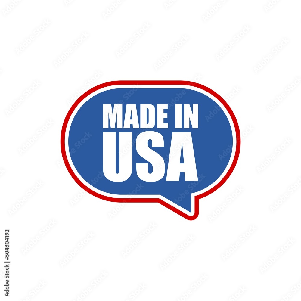 Made in USA speech bubble icon isolated on white background