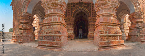 Krishna Chandra temple of Kalna, West Bengal, India - It is one of oldest temples of at Kalna with terracotta art works on the temple walls. photo