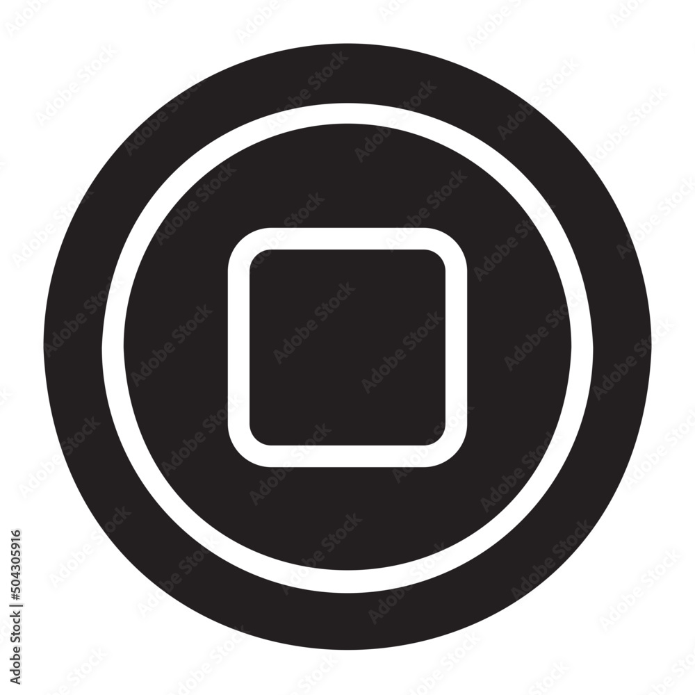 stop button glyph icon stop button glyph icon