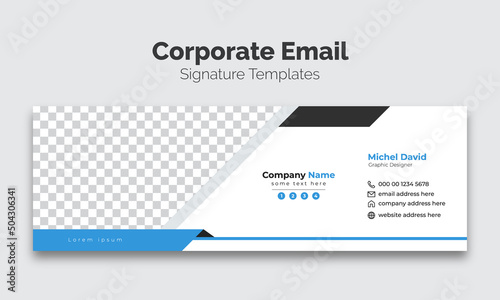 Corporate Modern Email Signature Design template. Email signature template design. business e signature vector design.