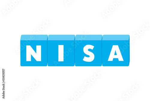 NISAの文字が入ったブロックのイラスト - 太字のかわいい題字･バナーの素材