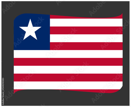 Liberia Flag National Africa Emblem Ribbon Icon Vector Illustration Abstract Design Element