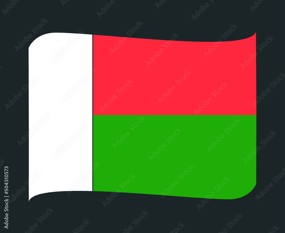 Obraz premium Madagascar Flag National Africa Emblem Ribbon Icon Vector Illustration Abstract Design Element