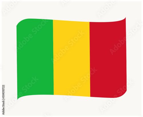 Mali Flag National Africa Emblem Ribbon Icon Vector Illustration Abstract Design Element