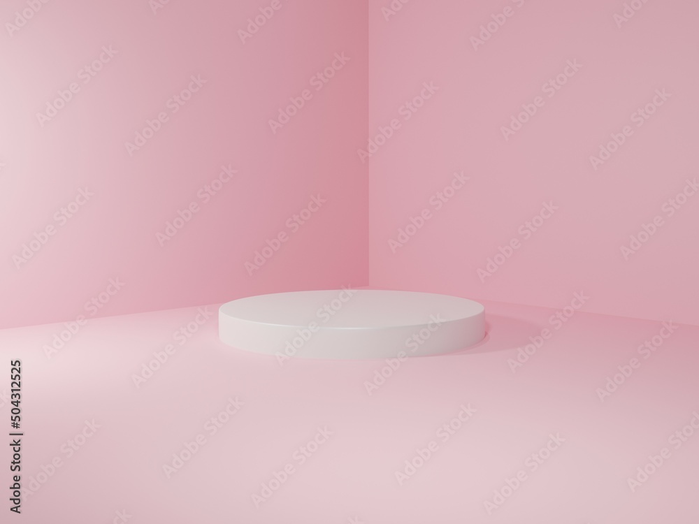 3D stand podium with pink background for package 3D stand podium with pink background for package
