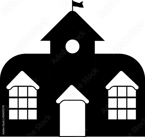 Elementary school building line icon, outline vector sign, linear style pictogram isolated on white. Symbol, logo illustration. Editable stroke. Pixel perfect vector graphics