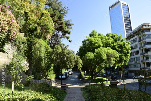 Urban park Cerro Santa Lucia in the center of Santiago, Chile photo