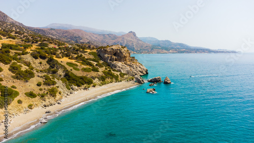 The beach with sea in Southern Crete, Greece © Angelov