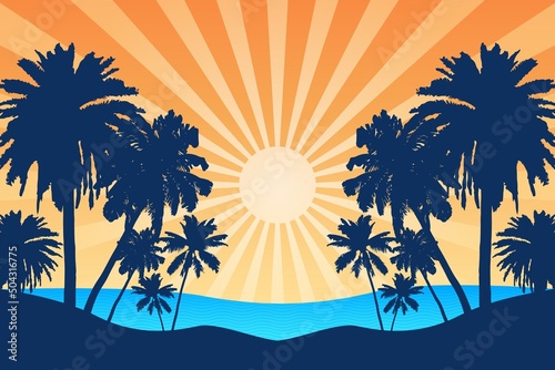 Summer Beach Flat Background