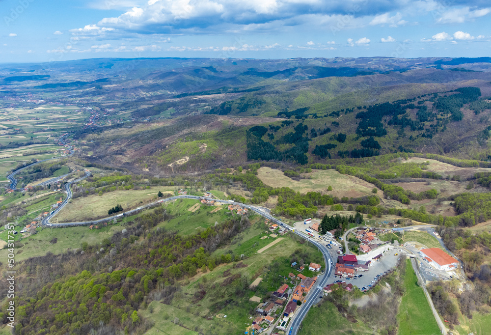 Piatra Craiului pass - Romania, seen from above