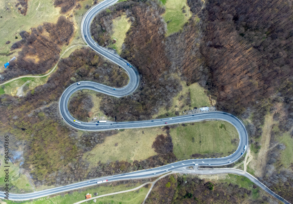 Piatra Craiului pass - Romania, seen from above