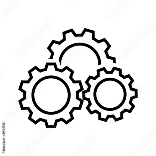 Gear icon template color editable. Gear symbol vector sign isolated on white background.