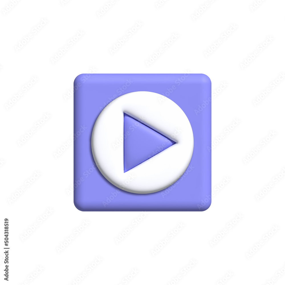 illustration of the play button 3d rendering icon. Cartoon minimalistic style illustration of the play button 3d rendering icon. Cartoon minimalistic style