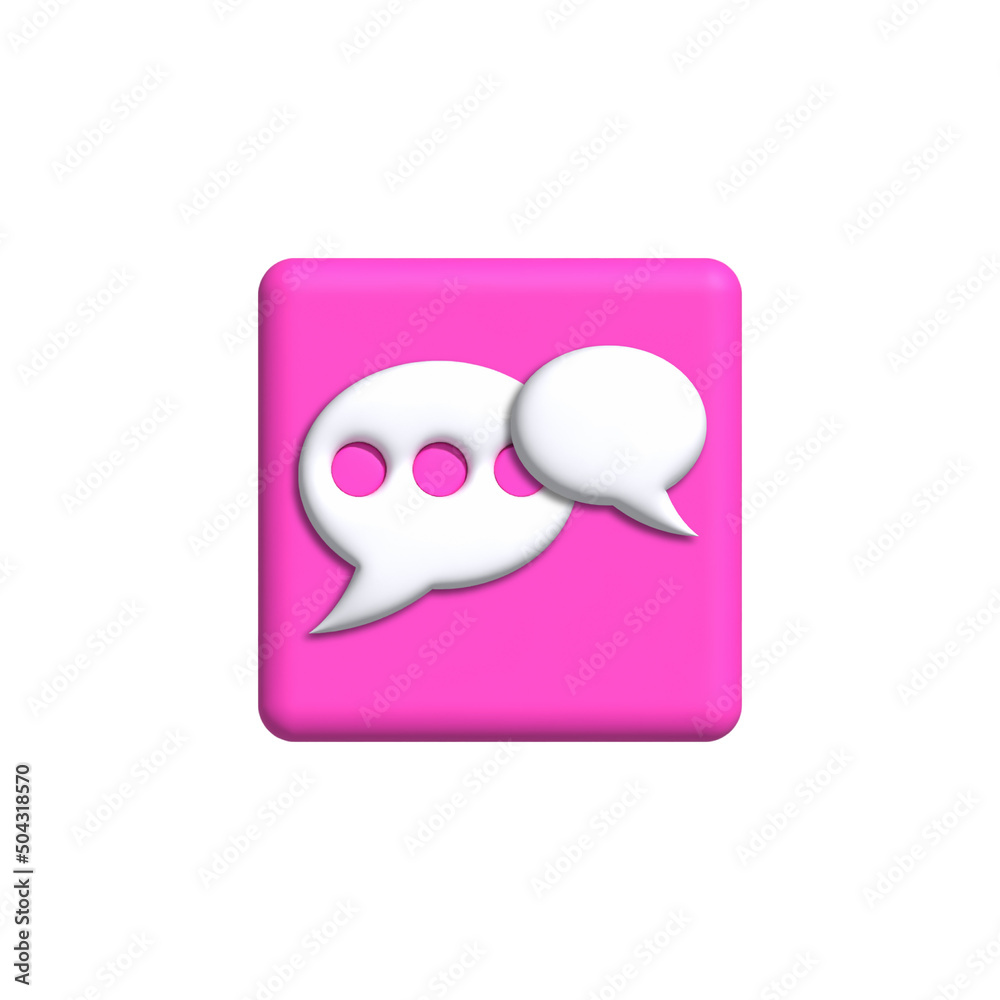 3d render dialog icon illustration. Cartoon minimalistic style 3d render dialog icon illustration. Cartoon minimalistic style