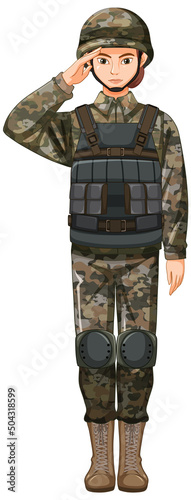 Soldier in uniform cartoon character
