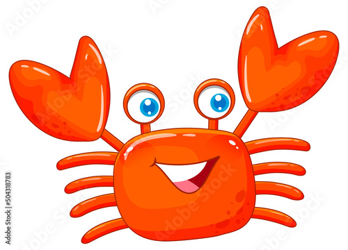 Red crab in cartoon design