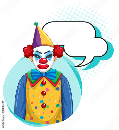 Clown with bubble speech
