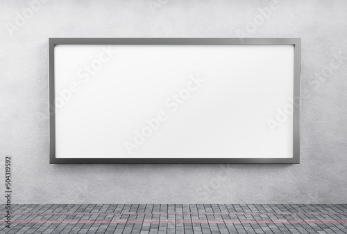Horizontal white blank billboard poster outdoor for mockup