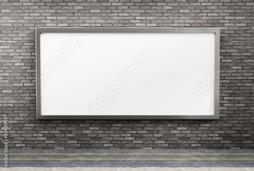 Horizontal white blank billboard poster outdoor for mockup