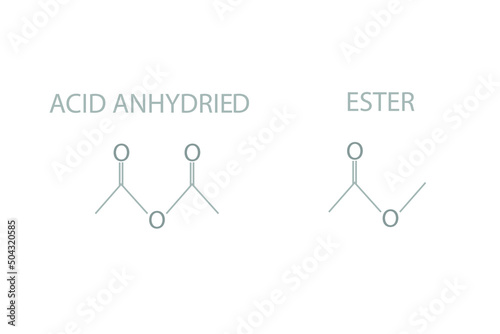 Acid anhydried and ester molecular skeletal chemical formula.	