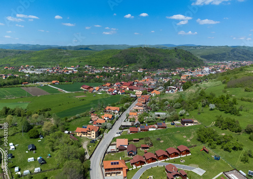 Aerial landscape of Praid resort - Romania photo