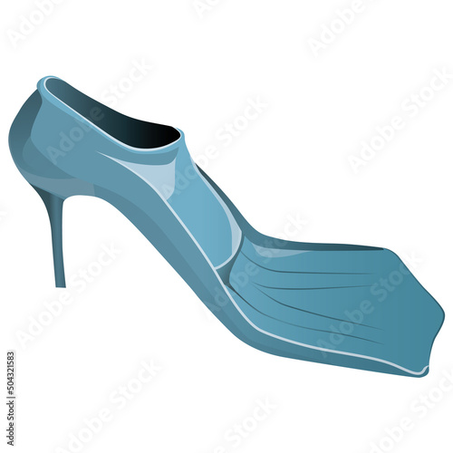 Vector isolated illustration flippers with heels