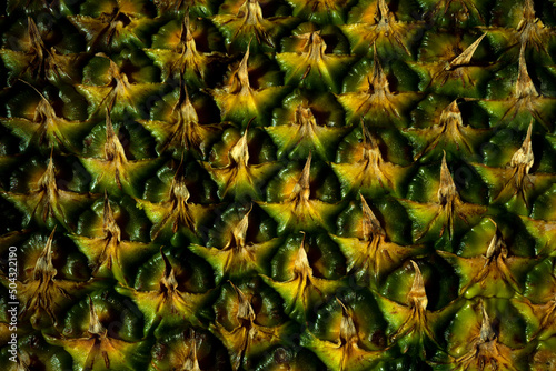 Pineapple pattern. Texture of pineapple skin. Patterned fruits background.