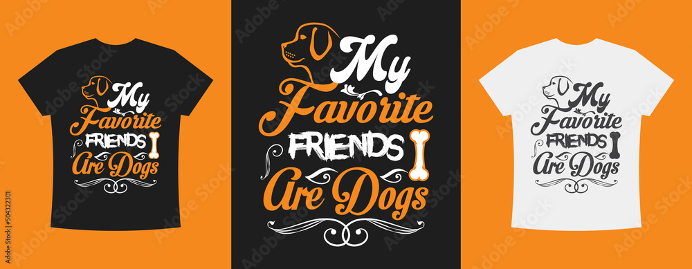 Typography Bulk Custom Dog T-Shirt Design Vector Template Illustration Premium EPS