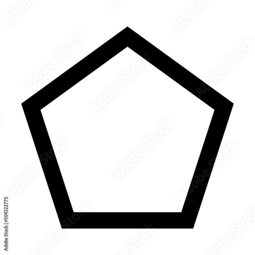 Pentagon shape symbol vector icon outline stroke for creative graphic design ui element in a pictogram illustration