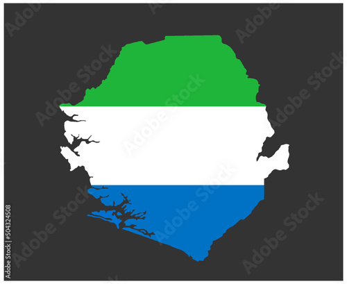 Sierra Leone Flag National Africa Emblem Map Icon Vector Illustration Abstract Design Element