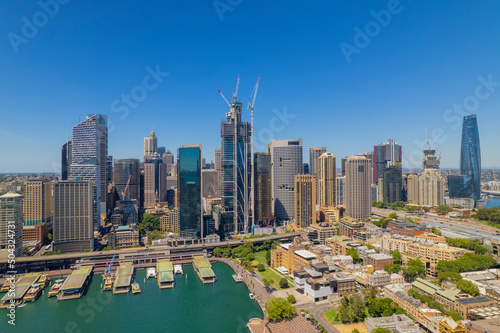  Aerial Sydney City Harbour Harbor Aerial Blue Sky Day 