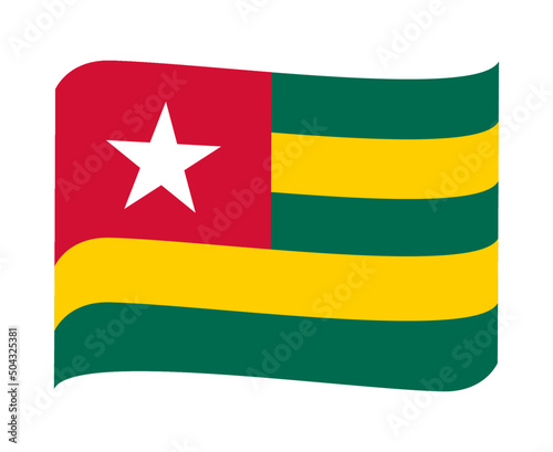 Togo Flag National Africa Emblem Ribbon Icon Vector Illustration Abstract Design Element