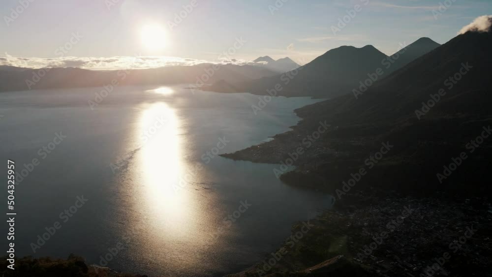 Sunset view of Toliman, San Pedro and Atitlan volcanoes in Guatemala Sunset view of Toliman, San Pedro and Atitlan volcanoes in Guatemala