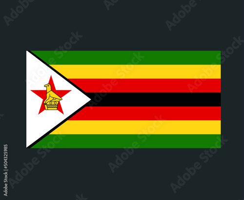 Zimbabwe Flag National Africa Emblem Symbol Icon Vector Illustration Abstract Design Element