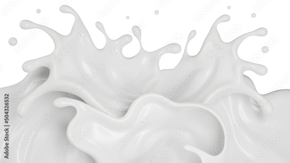 Milk splash , 3D Rendering, 3D illustration Milk splash , 3D Rendering, 3D illustration