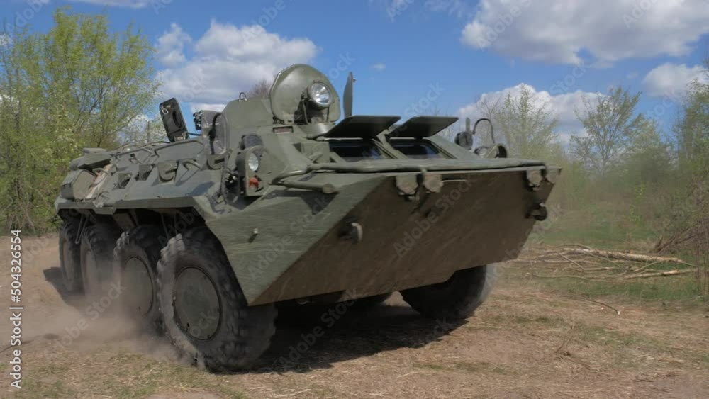 BTR-80 driving over rough terrain BTR-80 driving over rough terrain