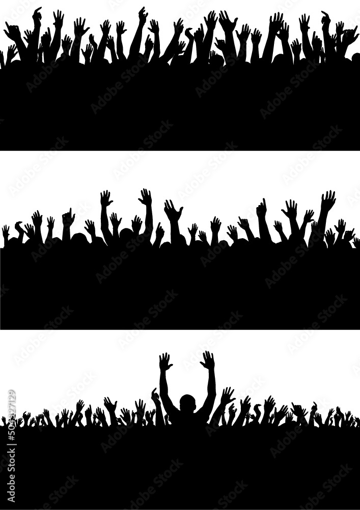 Hands up vector silhouette Hands up vector silhouette
